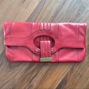 L.A.M.B Gwen Stefani Red Leather Fold-over Clutch